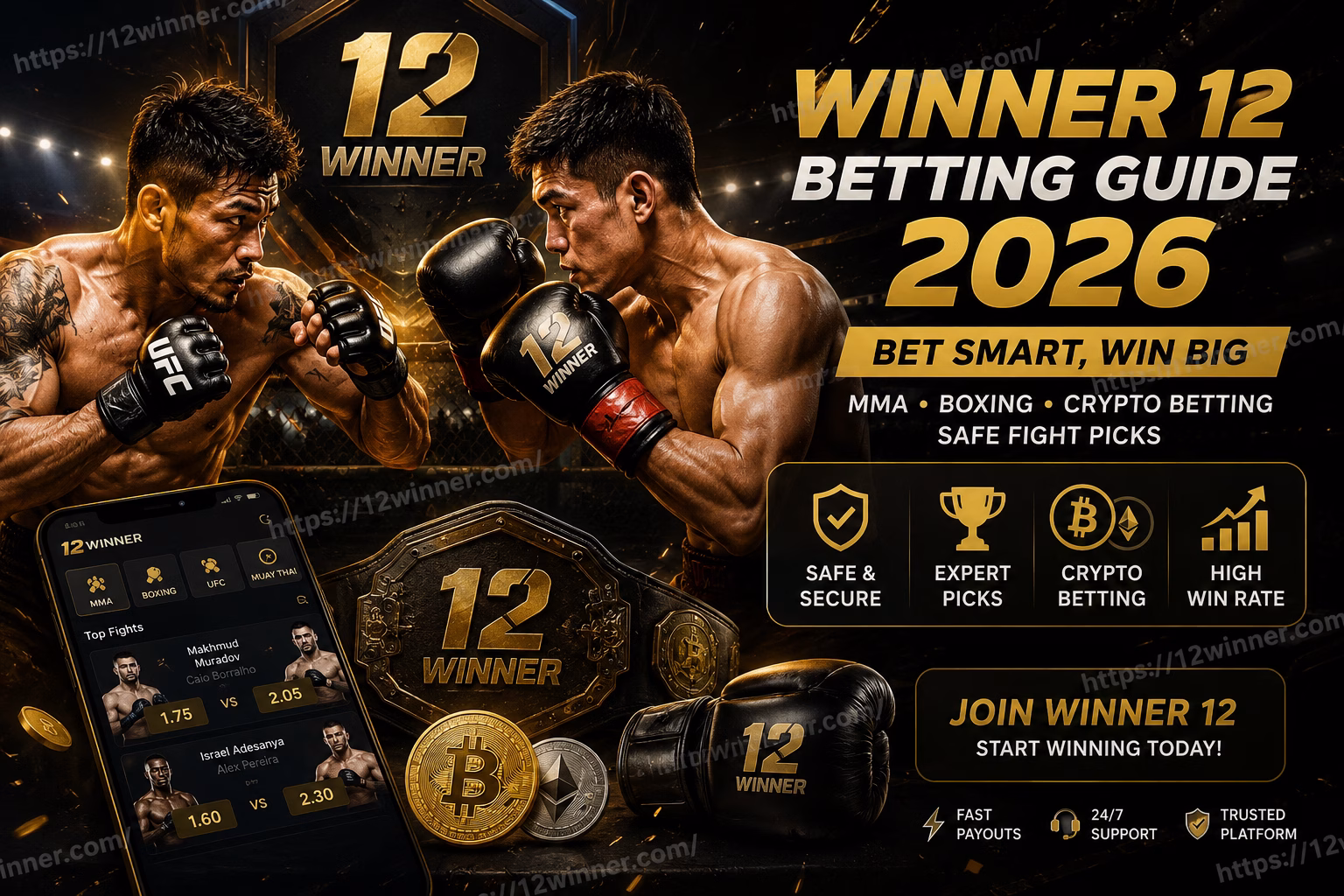 Winner 12 Betting Guide 2026 MMA, Boxing, Crypto Betting & Safe Fight Picks